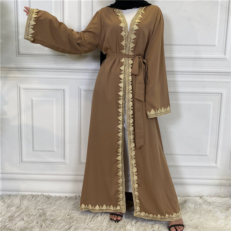 Fashion Embroidered Robe Ethnic Casual Cardigan Long Sleeve Slim Fit Dress 1893 - Image 4