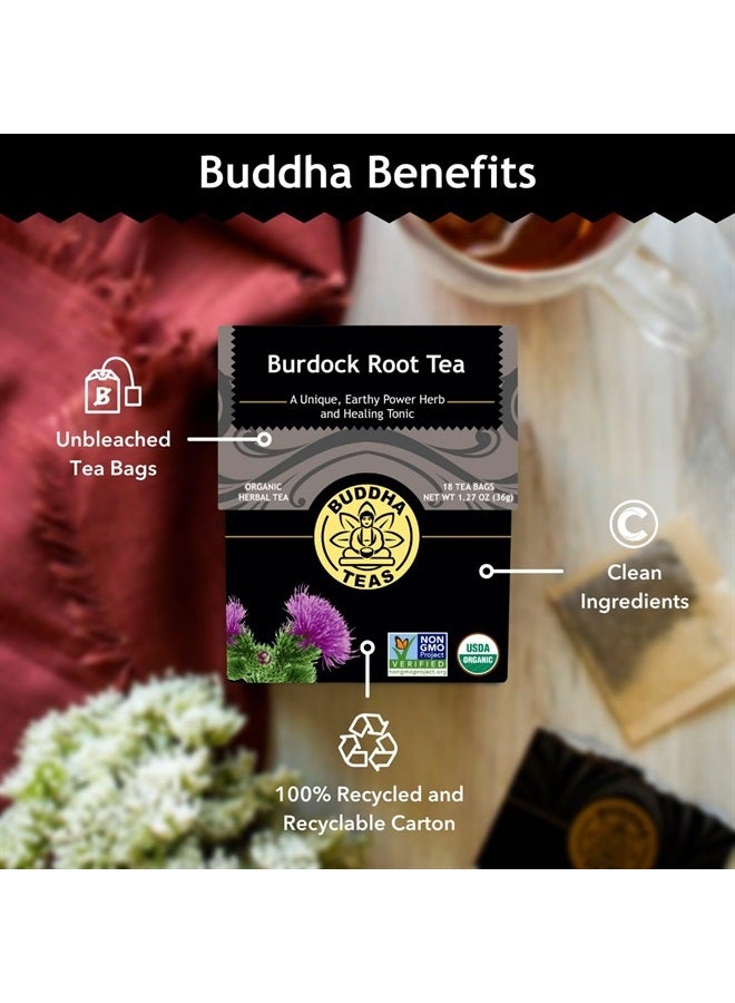 BUDDHA TEAS Burdock Root - Organic Herbal Tea - For Health & Wellbeing - With Antioxidants, Minerals & Vitamin C - Caffeine Free - 100% Kosher & Non-GMO - 18 Tea Bags (Pack of 1) - Image 5