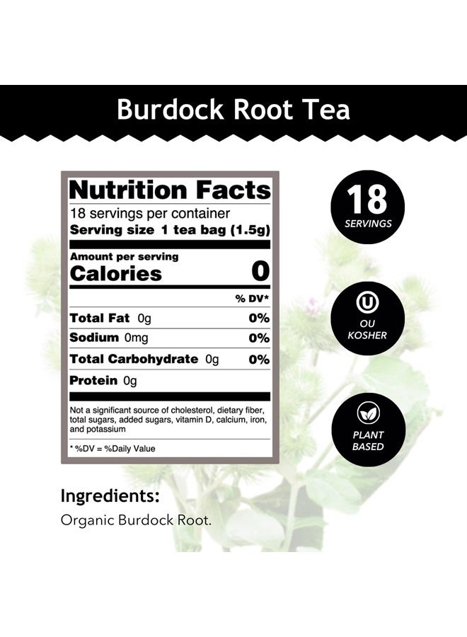 BUDDHA TEAS Burdock Root - Organic Herbal Tea - For Health & Wellbeing - With Antioxidants, Minerals & Vitamin C - Caffeine Free - 100% Kosher & Non-GMO - 18 Tea Bags (Pack of 1) - Image 3