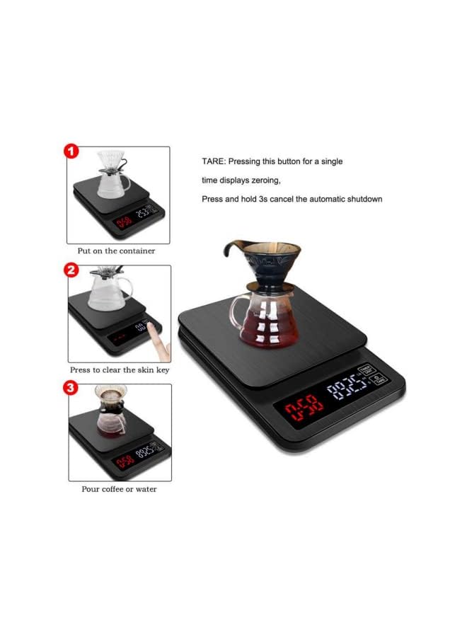 S-TOP Precision Electronic kitchen scale 5kg/0.1g LCD Digital Drip Coffee Scale with Timer weight Balance Household scale - Image 3