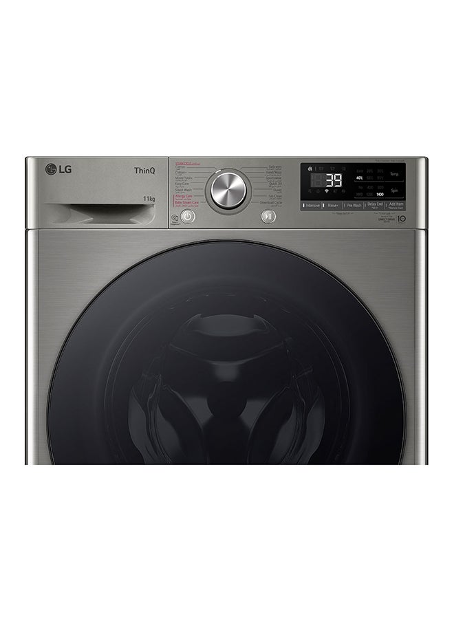 LG 11 Kg Front Load Vivace Washing Machine, AI Direct Drive Motor, Steam, Smart Diagnosis, 1400 RPM, 10 Years Warranty On Motor, Full Stainless Steel Bigger Drum 11 kg F4V5EYLYP Stainless Silver - Image 3