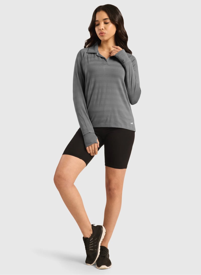 Musclemind Women's Vogue Polo Full Sleeve T-Shirt - Image 4
