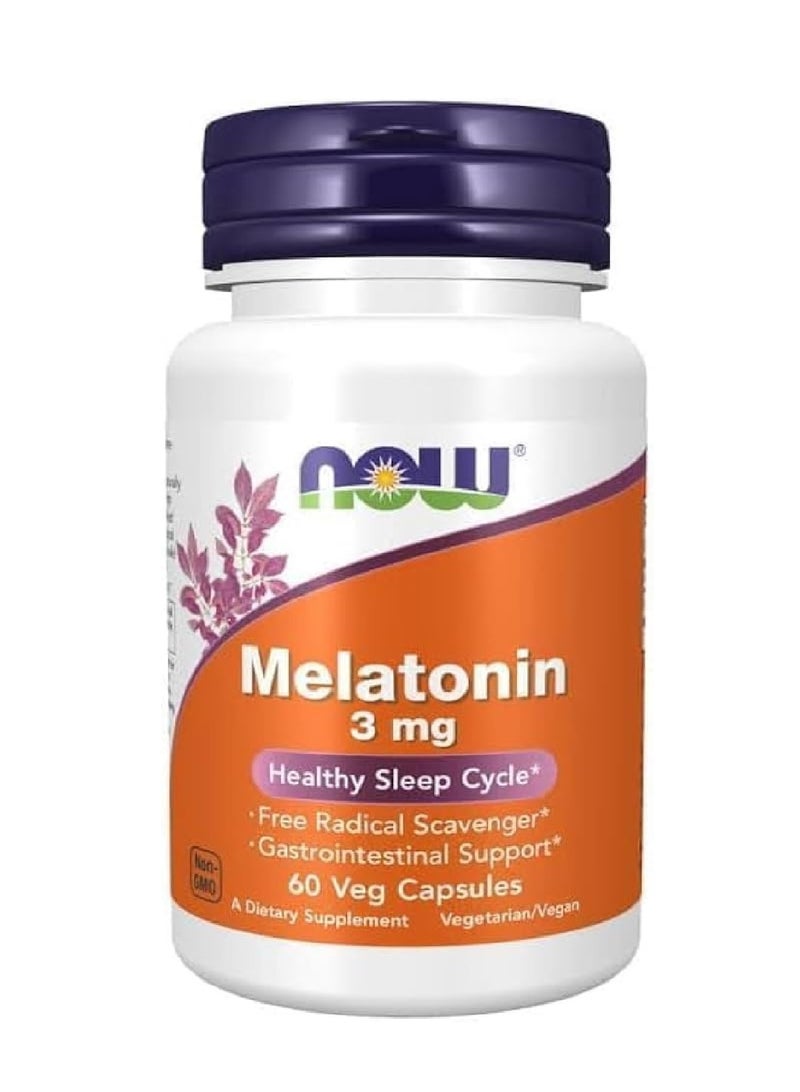 now Melatonin 3mg 60 Veg Capsules - Image 1