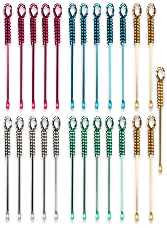 Dcoteh 25 Pcs Mini Spoon Tiny Shovel Spoon Portable Scoop Pendant Tiny Powder Spoons for Spices Salts Sand Spice Scoop - Image 1