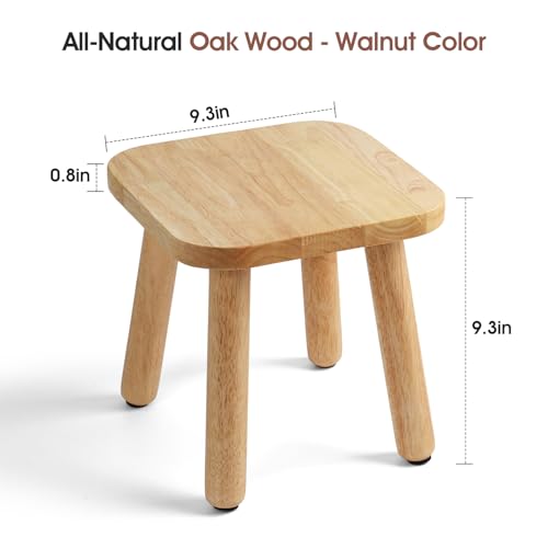 Slirike Solid Wood Step Stool 93 300lbs Capacity Plant Stand Indoor Smal Stools to Sit on MultiUse Footstool for BathroomBedroomKitchenNatural Color - Image 3