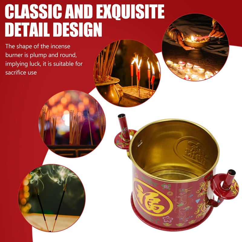 Iron Round Hanging Incense Burner Outdoor Doorway Feng Shui Decorative Censer - Image 4