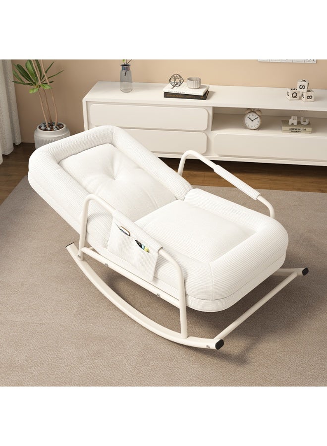 زويهاو كرسي هزاز مبطن مع مسند ظهر قابل للتعديل، كرسي هزاز مع مسند للقدمين، وسادة مبطنة قابلة للفصل، إطار معدني، سرير أريكة متكئ، كرسي أريكة كسولة، كرسي أرضي، كرسي استرخاء مخملي متكئ لغرفة النوم - Image 2