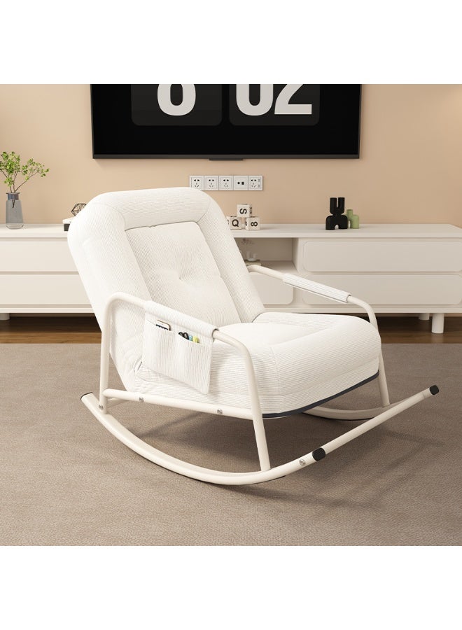 زويهاو كرسي هزاز مبطن مع مسند ظهر قابل للتعديل، كرسي هزاز مع مسند للقدمين، وسادة مبطنة قابلة للفصل، إطار معدني، سرير أريكة متكئ، كرسي أريكة كسولة، كرسي أرضي، كرسي استرخاء مخملي متكئ لغرفة النوم - Image 1