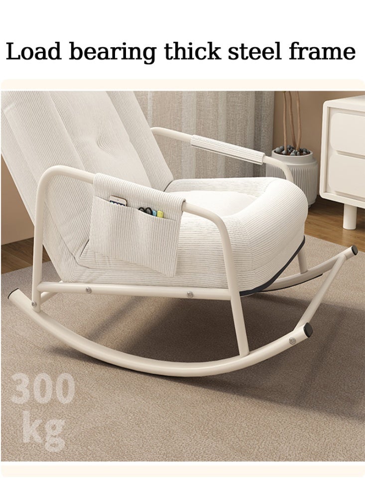 زويهاو كرسي هزاز مبطن مع مسند ظهر قابل للتعديل، كرسي هزاز مع مسند للقدمين، وسادة مبطنة قابلة للفصل، إطار معدني، سرير أريكة متكئ، كرسي أريكة كسولة، كرسي أرضي، كرسي استرخاء مخملي متكئ لغرفة النوم - Image 5