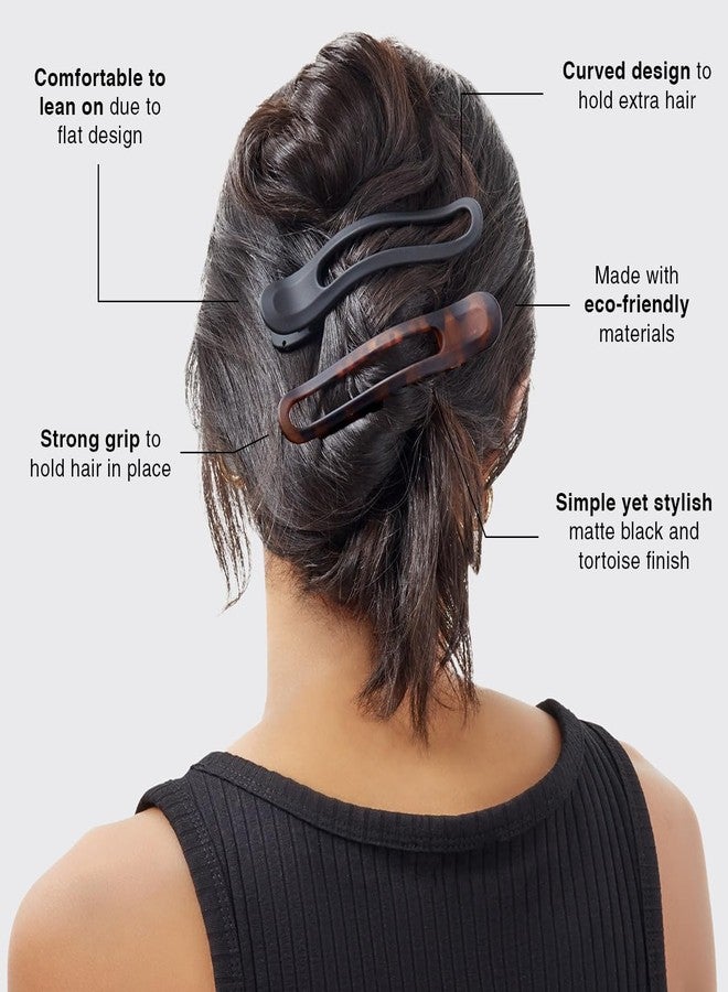 VORSET 3 Pcs Flat Hair Claw Clip for Women Thin Thick Long Hair Curls,Girl Matte Butterfly Banana Clips,Strong Clamp,Milk Coffee Color Hair Accessories claw - Image 3