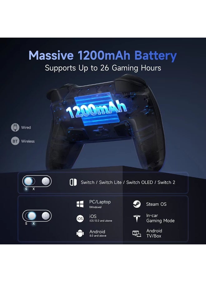 EasySMX S10 Wireless Gamepad TMR Joystick RGB Controller Compatible with Switch 1/2/PC/Phone/TV/Steam, Wake Up, For Pokemon - Image 5