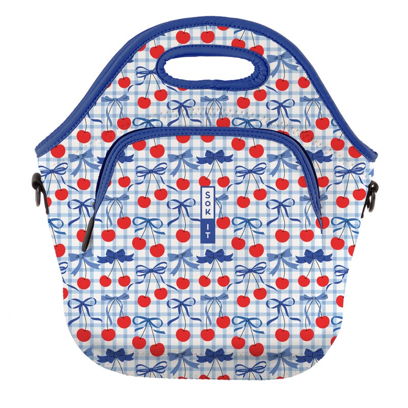Sok It حقيبة غداء Sok It LunchTote بسحاب، حقيبة معزولة من النيوبرين (Cherry Picked، حقيبة غداء كبيرة جدًا 6.5 كوارت) - Image 1