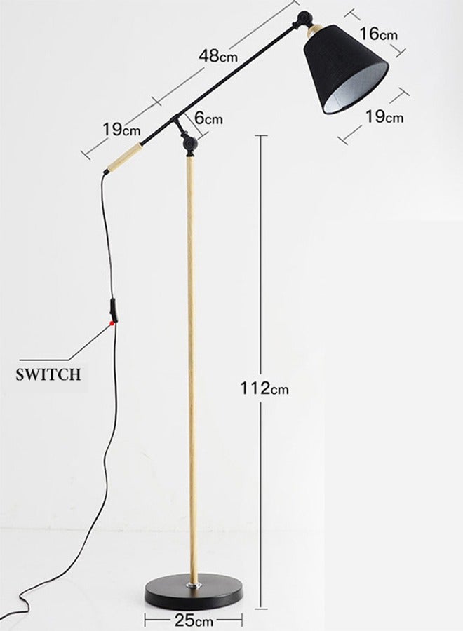 نجوى مصباح أرضي بسيط قائم لغرفة المعيشة، مصباح أرضي نورديك أرضي، مصباح أرضي قابل للتعديل برأس مصباح قابل للتعديل بجانب السرير مصباح قراءة أرضي منزلي - Image 3