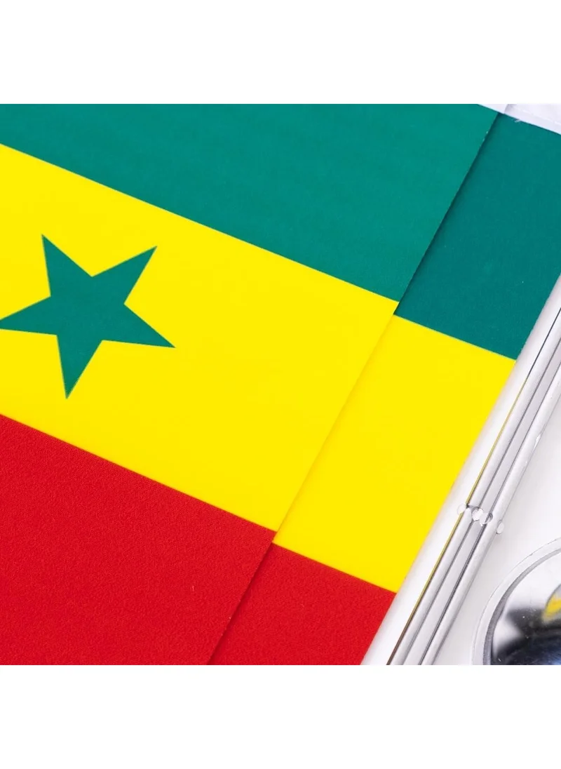 Zc Bayrak Zc Flag Senegal Set of 2 Table Flag Satin Fabric Digital Printing 15x22,5 cm