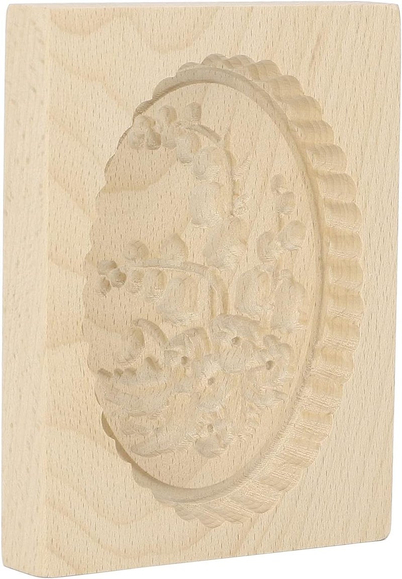 GLOGLOW Baking Mold Carved Stamp for Baking Cookies and Muffins, Easy Release Design, Reusable Beechwood Cookie Mold, Nan (#5) - Image 1