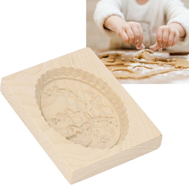 GLOGLOW Baking Mold Carved Stamp for Baking Cookies and Muffins, Easy Release Design, Reusable Beechwood Cookie Mold, Nan (#5) - Image 5