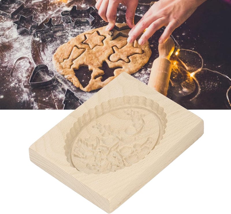GLOGLOW Baking Mold Carved Stamp for Baking Cookies and Muffins, Easy Release Design, Reusable Beechwood Cookie Mold, Nan (#5) - Image 4