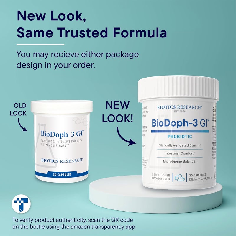 Biotics Research BioDoph3 GI Targeted Intensive GI Probiotic Capsules Clinically Validated MultiSpecies Formula Gut Health Immune Support Dairy Free 30 Capsules - Image 4