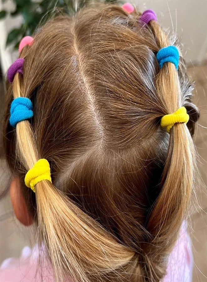 BBGifts Cotton Baby Hair Ties for Toddler Girls and Kids, 150PCS Infant Seamless Hair Accessories, Elastic Ponytail Holders (1 Inch and Assorted Colors) - Image 5