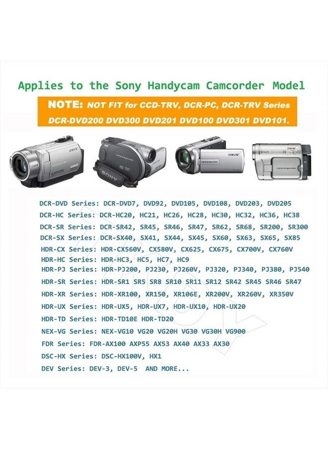 TKDY - AC-L200 for Sony Handycam Camcorder Charger DCR-SX40 DCR-SX44 DCR-SR45 DCR-SR47 DCR-SX63 DCR-SX65 DCR-SX85 DCR-DVD105 DVD108 DVD610 DCR-SR62 DCR-SR68 AC Power Adapter Cord. - Image 1