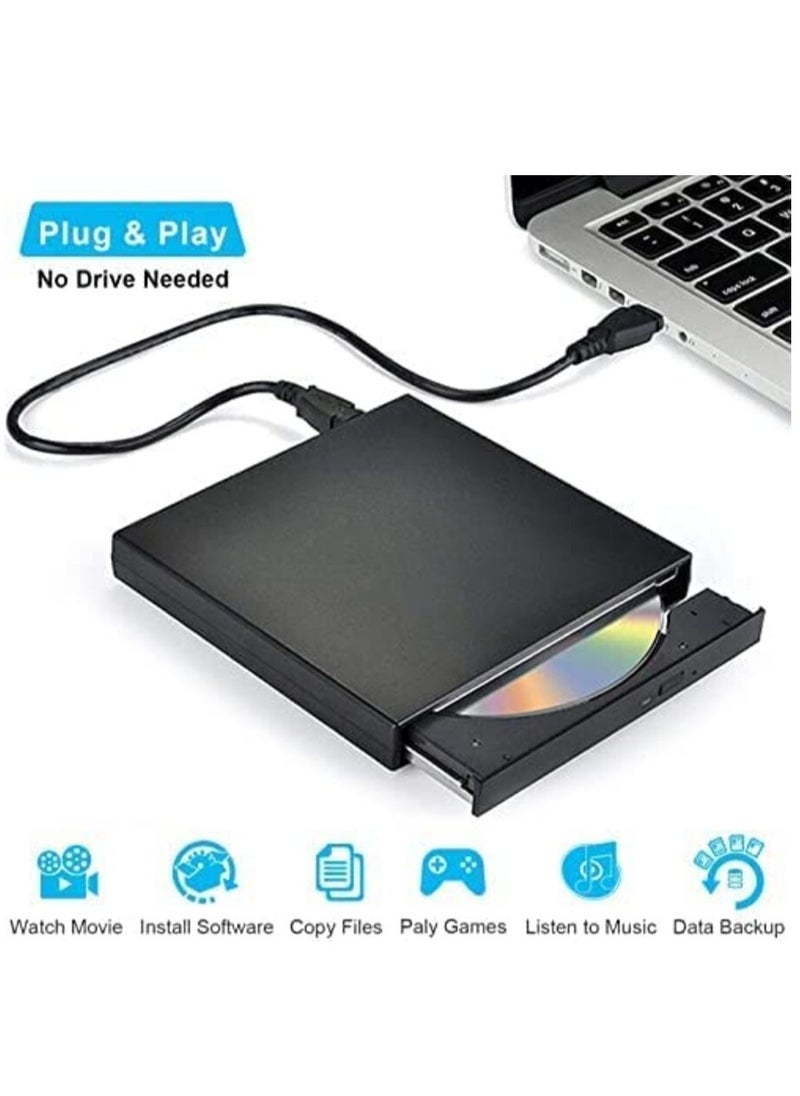 Ntech USB 2.0 External Portable CD-RW DVD Rom Combo Burner Drive for Laptop (Black)