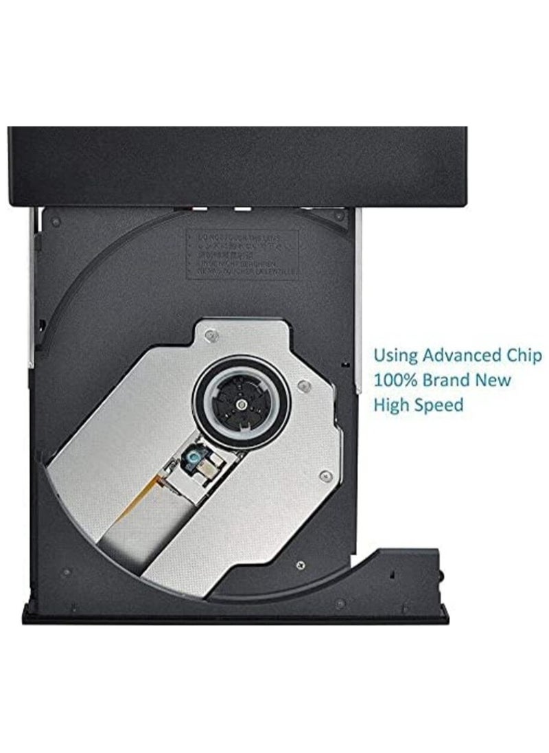 Ntech USB 2.0 External Portable CD-RW DVD Rom Combo Burner Drive for Laptop (Black)