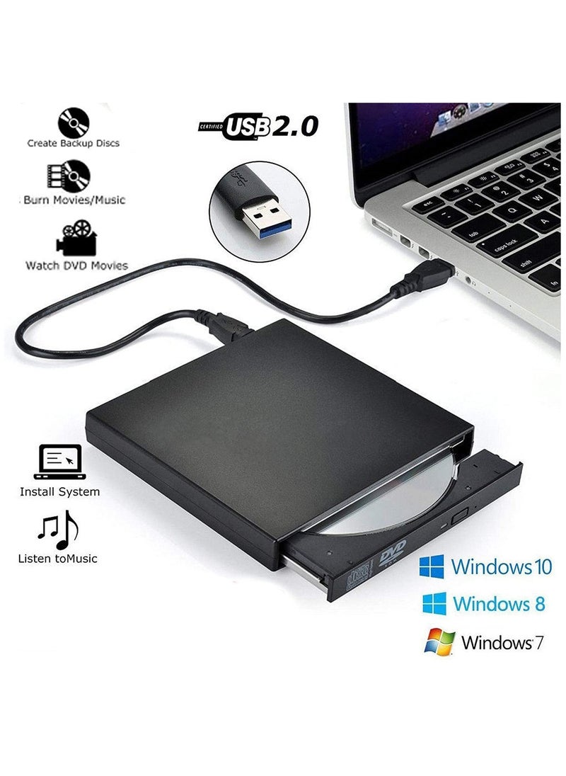 Ntech USB 2.0 External Portable CD-RW DVD Rom Combo Burner Drive for Laptop (Black)