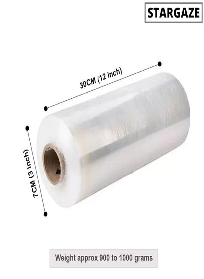 STARGAZE plastic 12 inch (30 cm) x 200 Meters Length Large Film wrap Roll for Packing and Multipurpose use. 950 Grams in Weight. (Pack of 1) - Image 2