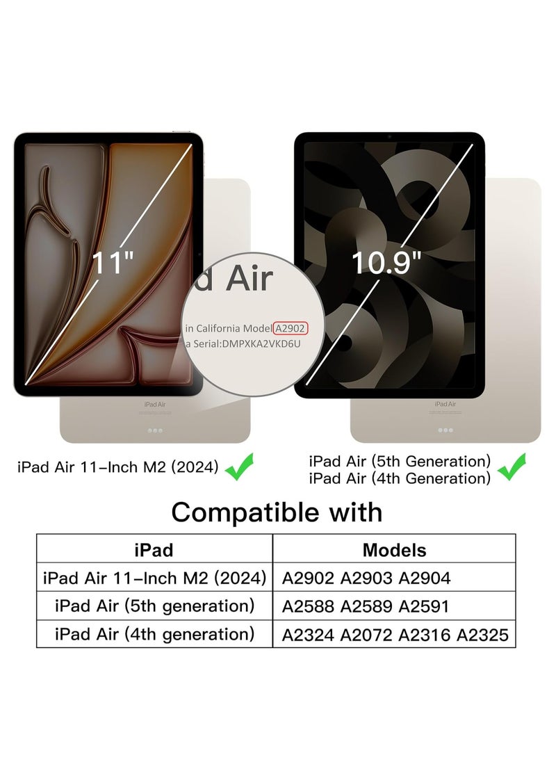 BORTONY iPad Air 11-inch M2 2024 6th Generation Case with Pencil Holder Silicone Magnetic Cover Slim Tablet Cover for iPad Air 11 inch M2 6th Generation  - Image 2
