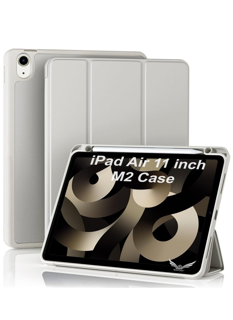 BORTONY iPad Air 11-inch M2 2024 6th Generation Case with Pencil Holder Silicone Magnetic Cover Slim Tablet Cover for iPad Air 11 inch M2 6th Generation  - Image 1