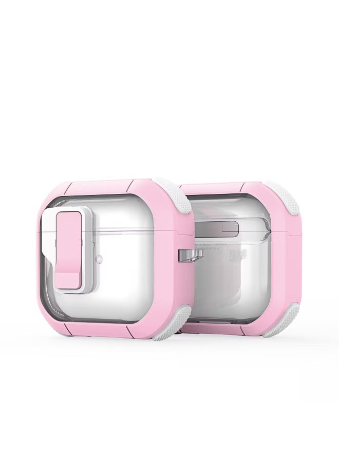 دوكس دوتشيز **حافظة دُكس دُوسِس من سلسلة PECN لسماعات AirPods 4 – باللون الوردي والأبيض**