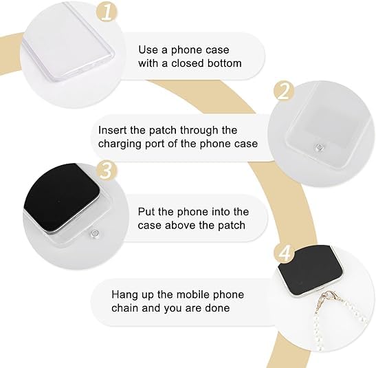 KHOLAD Universal Mobile Phone Chain & Lanyard Phone Charm With Beaded Pearl, Cell Phone Lanyard With Tether Tab, Phone Chain Strap, Hands-Free Wrist Strap, Off-White Phone Strap For Women - Image 4