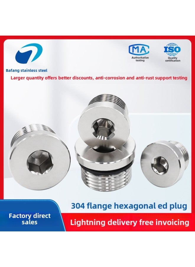 304 Hexagon Socket Plug With ED Ring Stainless Steel Oil Plug Pipe Plug Pipe Plug Oil Pipe Screw Plug 1 Points 2 Points 3 Points 4 Points 6 Points-Specification Model:M22*1.5【1 Piece】 - Image 3