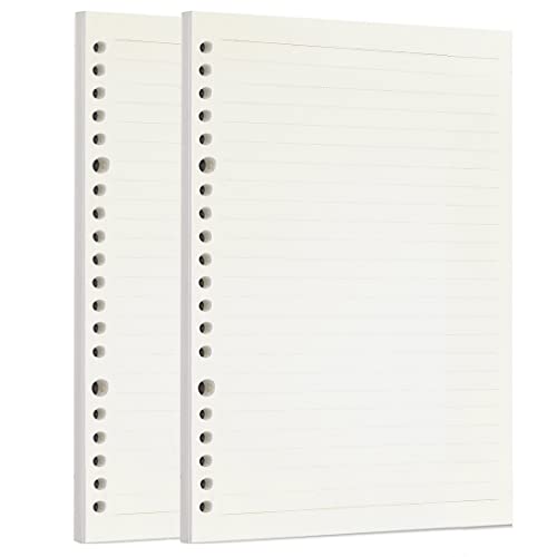Zelten Loose Leaf Punched Paper Refills Paper for Personal Organizer Diary Notebook Refillable Planner (Lined, A5/20 Hole) - Image 1