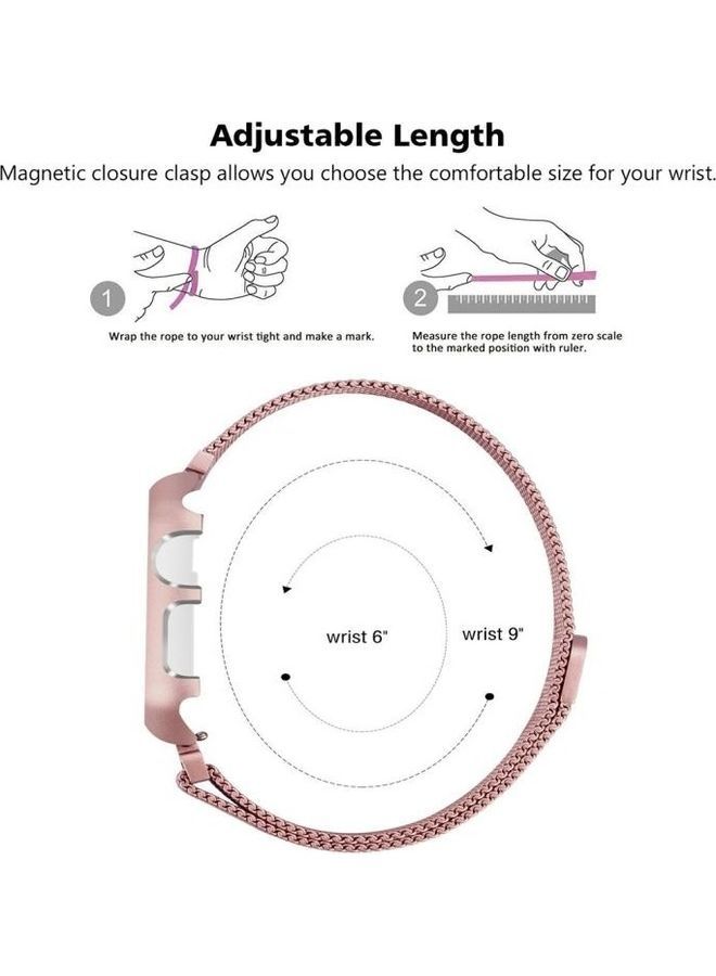 نيبمينينت سوار ساعة بديل بتصميم تراثي لساعة أبل 1/2/3 مقاس 38 مم وردي ذهبي - Image 3