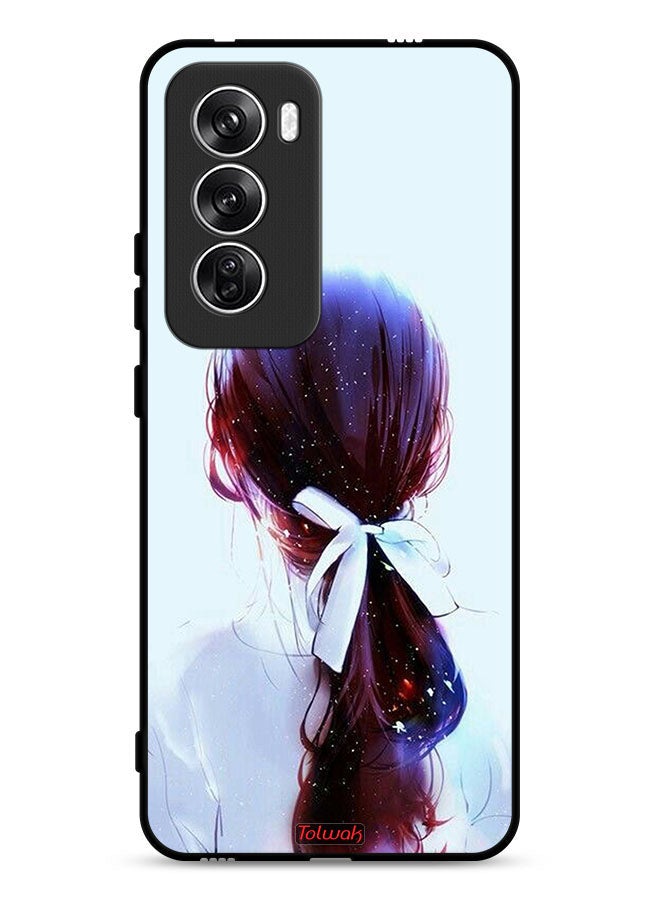 Tolwak Oppo Reno12 5G Protective Case Cover Tie Hair With Hairband Girl Art - Image 1