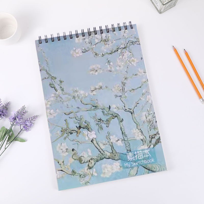 Van Gogh A4A3 Paper Oil Painting Sketch Book Simple Hand Painting Sketch Book Abstract Painting Color Lead Art Coil Book - Image 4