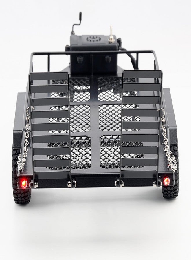 DJX RC Trailer Metal Hitch Mount Trailer with Led Light for TRX-4M FCX18 F150 Redcat Ascent18 HPI Venture-18 SCX24 AX24 FCX24 Etc 1/18 1/24 Upgrades Parts Accessories - Image 5