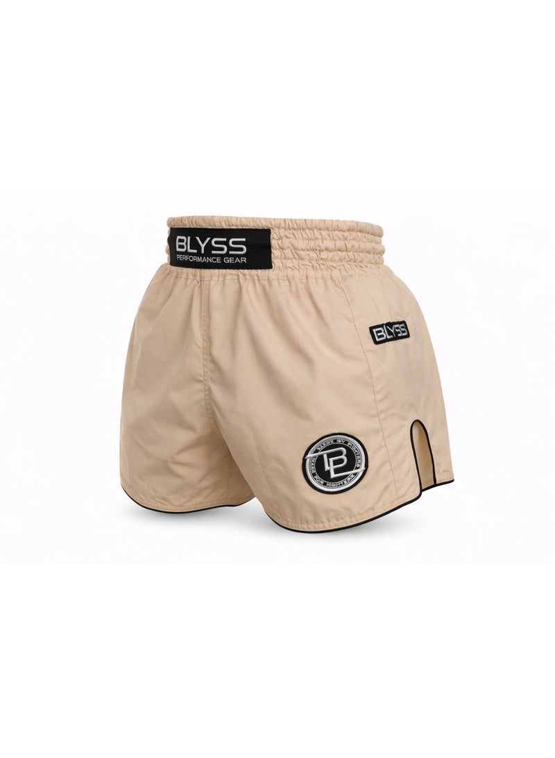 BLYSS Performance Gear Muay Thai Shorts PULSE Beige - Image 2