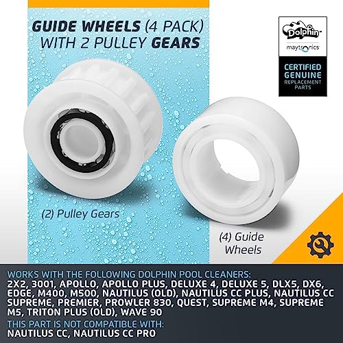 Dolphin Genuine Replacement Part — Guide Wheels (4PK) with 2 Pulley Gears — 3884997-R6 - Image 3