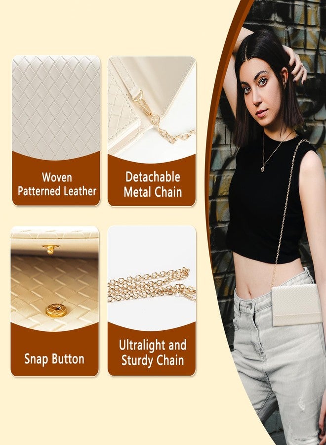 U+U Crossbody Bags for Women, Handbags Cell Phone Wallet Small Purse with Credit Card Slots and Removebale Chain, Beige, Simple and Versatile Style - Image 5