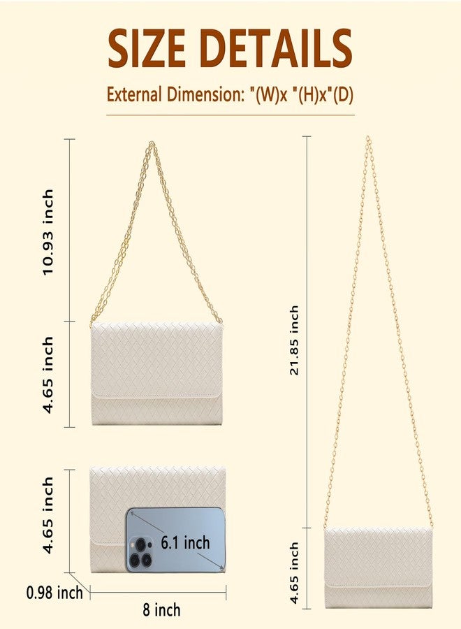 U+U Crossbody Bags for Women, Handbags Cell Phone Wallet Small Purse with Credit Card Slots and Removebale Chain, Beige, Simple and Versatile Style - Image 3