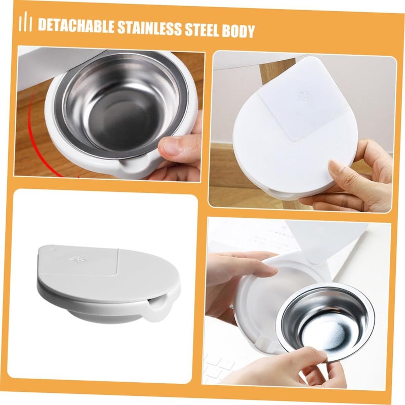 Self Adhesive Hidden Desk Ashtray Rotating Stainless Steel Cigar Holder - Image 4