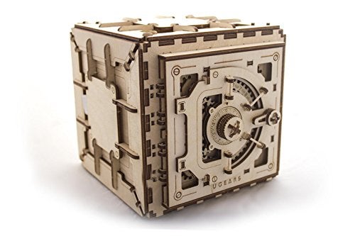 UGEARS مجموعة نموذج الخزنة UGEARS ألغاز خشبية ثلاثية الأبعاد للبالغين مجموعات نماذج خشبية للبالغين صندوق ألغاز ميكانيكي خزنة ألغاز ثلاثية الأبعاد للبالغين مجموعة هدايا هواية للأعياد - Image 1