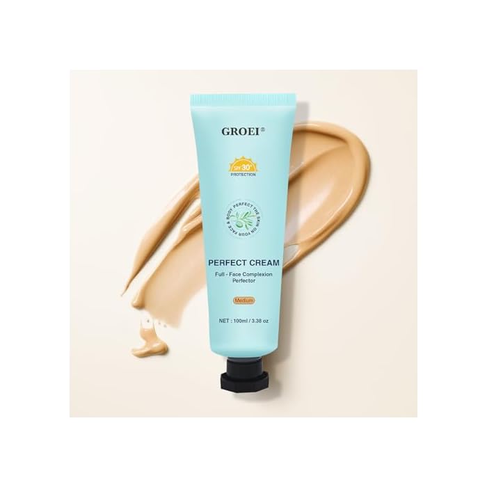 Tinted Complexion Cream – Face & Body Coverage, Lightweight Hydrating Finish for Even Skin Tone, Natural Tan Shade, 100ml / 3.38oz (tan)