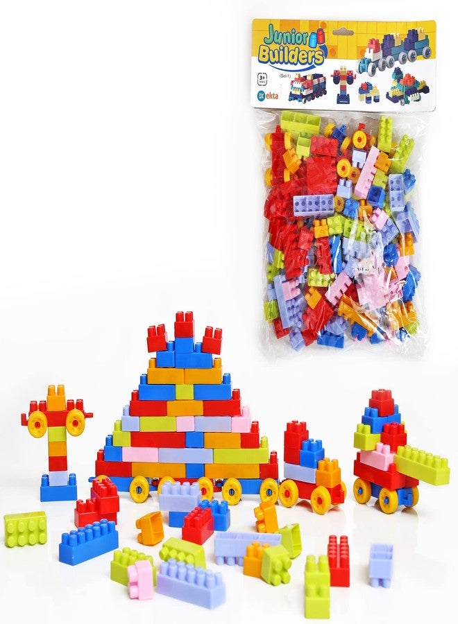 Ekta Junior Builders Building Blocks Set-1, Building Blocks for Kids, Block Game for Kids - 155 Pieces - Image 1