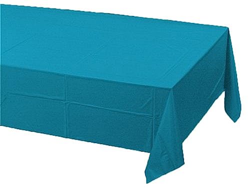 Creative Converting TABLECOVER 54"X 108" TIS/POLY Plain Turquoise Blue Paper Tablecloth, One Size - Image 5
