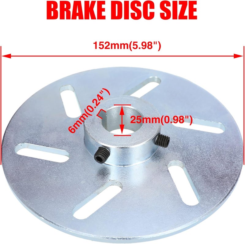 GREHUA قرص الفرامل الميكانيكي GREHUA 6" مع تجويف 1" وفتحة 1/4" لسيارات الكارتينغ - Image 2