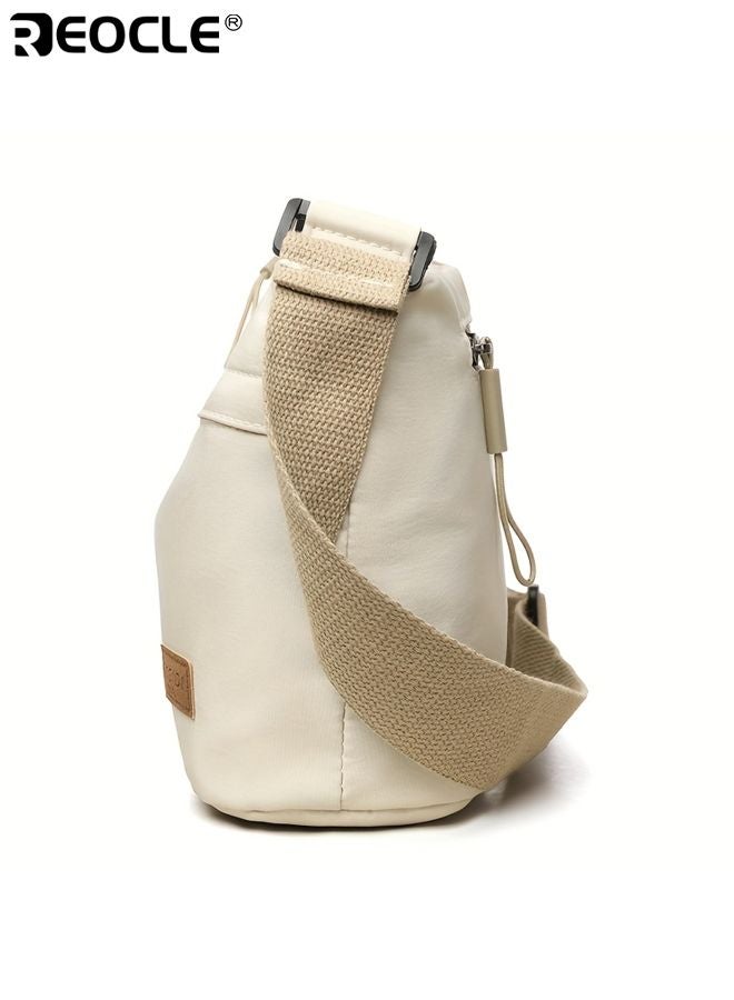 REOCLE Women's Canvas Crossbody Bag with 6 Pocket Design and Adjustable Strap Small Shoulder Purse with Phone compartment for Casual Travel Use - Image 3