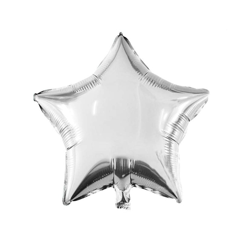 Simple polymer 18 Star Foil Mylar Balloons Party Decorations Silver 10 Pieces - Image 2